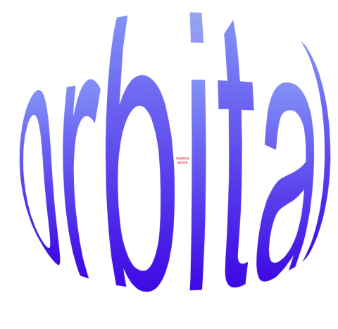 Qualitative distinction of the two areas by means of a typographic illustration of the atomic model.